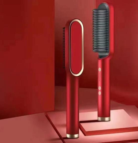 New Hair Straightener Hot Comb Anti-scalding Ceramic Hair Curler Multi-speed Electric Straightening Comb Curling Iron Hairbrush