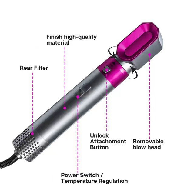 5 In 1 Hair Dryer Styler Air Wrap Brush Professional Electric Hot Air Brush Styling Tool Barber Household Hair Curler Brush Kits