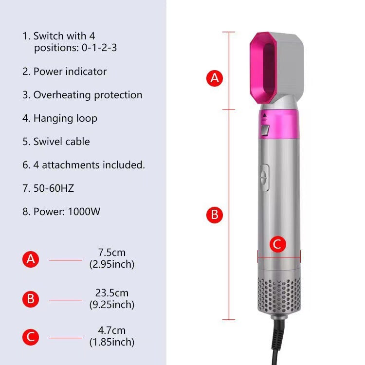 5 In 1 Hair Dryer Styler Air Wrap Brush Professional Electric Hot Air Brush Styling Tool Barber Household Hair Curler Brush Kits